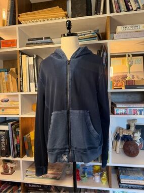 Men's Navy Zip Hoodie Sweatshirt - Casual Zip-Up Hooded Sweater Cotton Citizen x
